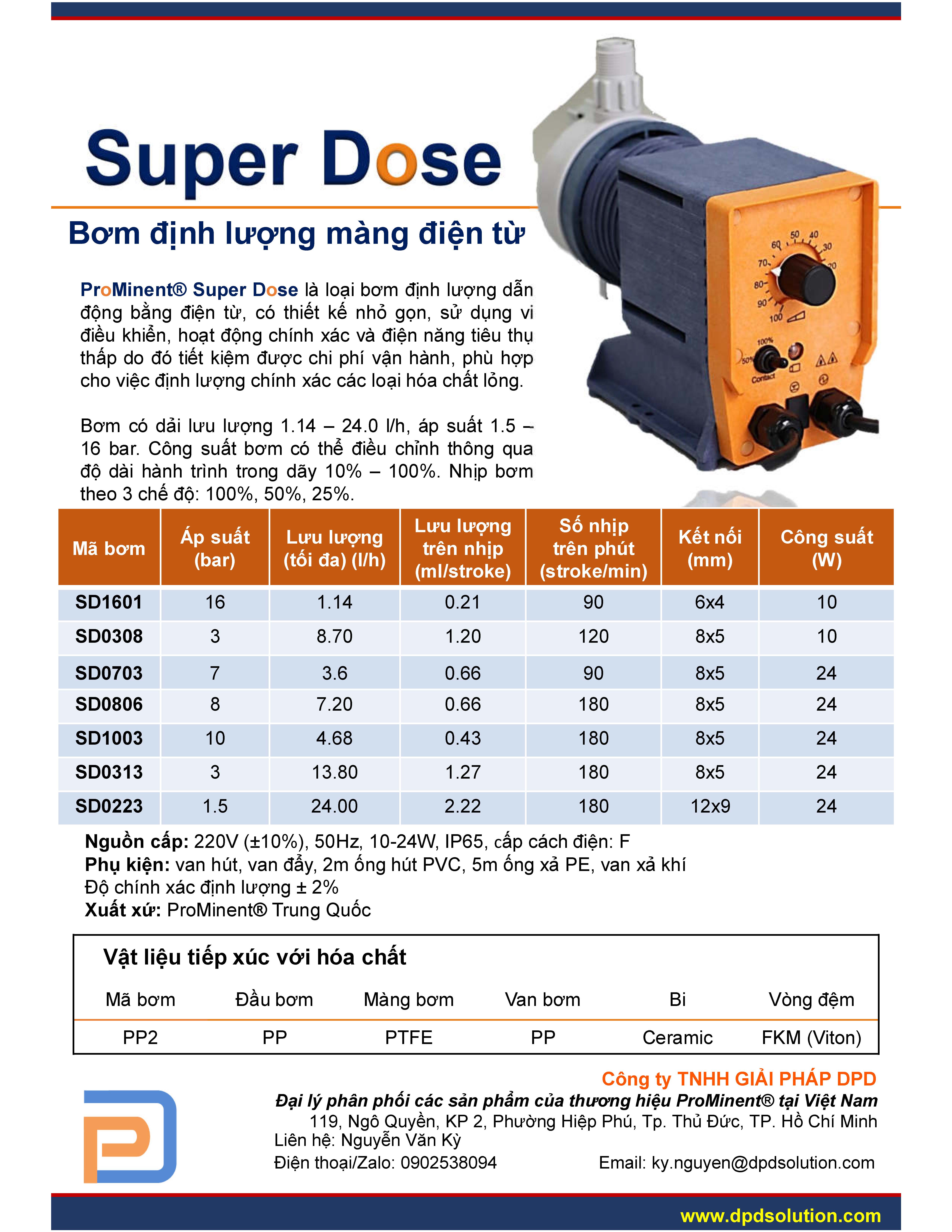 Bơm định lượng hóa chất/ bơm super dose/ bơm định lượng giá rẻ